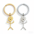Funny Stick Figure Couple Keychain Set