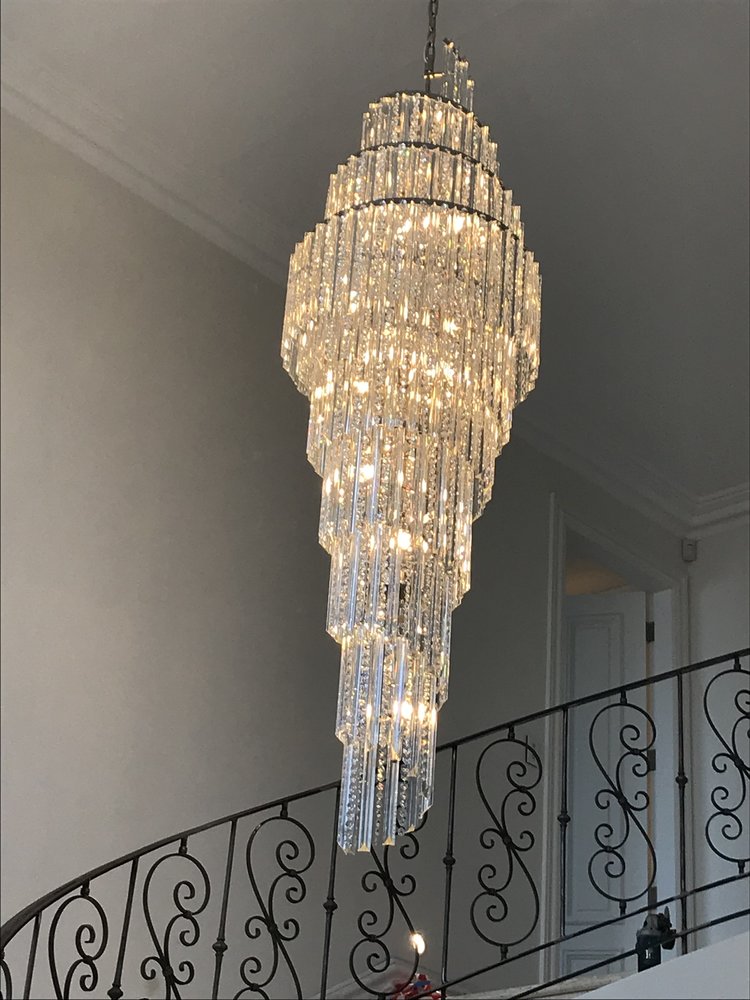 Luxury Spiral Crystal Chandelier for High-ceiling/Foyer/Staircase-Chandeliers-Jecanoli