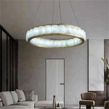 Alabaster Circle Round Chandeliers-Chandelier-Jecanoli