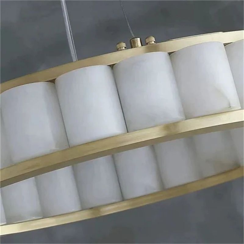 Alabaster Circle Round Chandeliers-Chandelier-Jecanoli