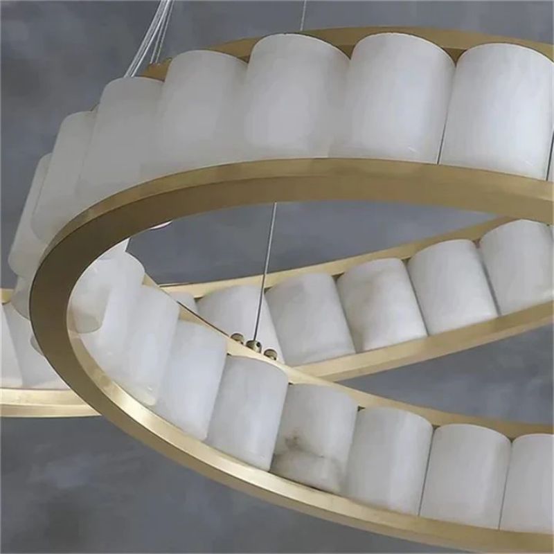 Alabaster Circle Round Chandeliers-Chandelier-Jecanoli