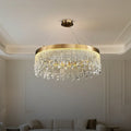 Zara Gold Crystal Chandelier for Living Room & Dining Room-Crystal Chandelier-Jecanoli