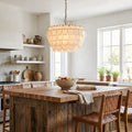Elegant Hexa Cloud Alabaster Pendant Light-Chandelier-Jecanoli
