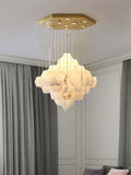 Elegant Hexa Alabaster Cascade Chandelier-Chandelier-Jecanoli