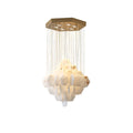 Elegant Hexa Alabaster Cascade Chandelier-Chandelier-Jecanoli