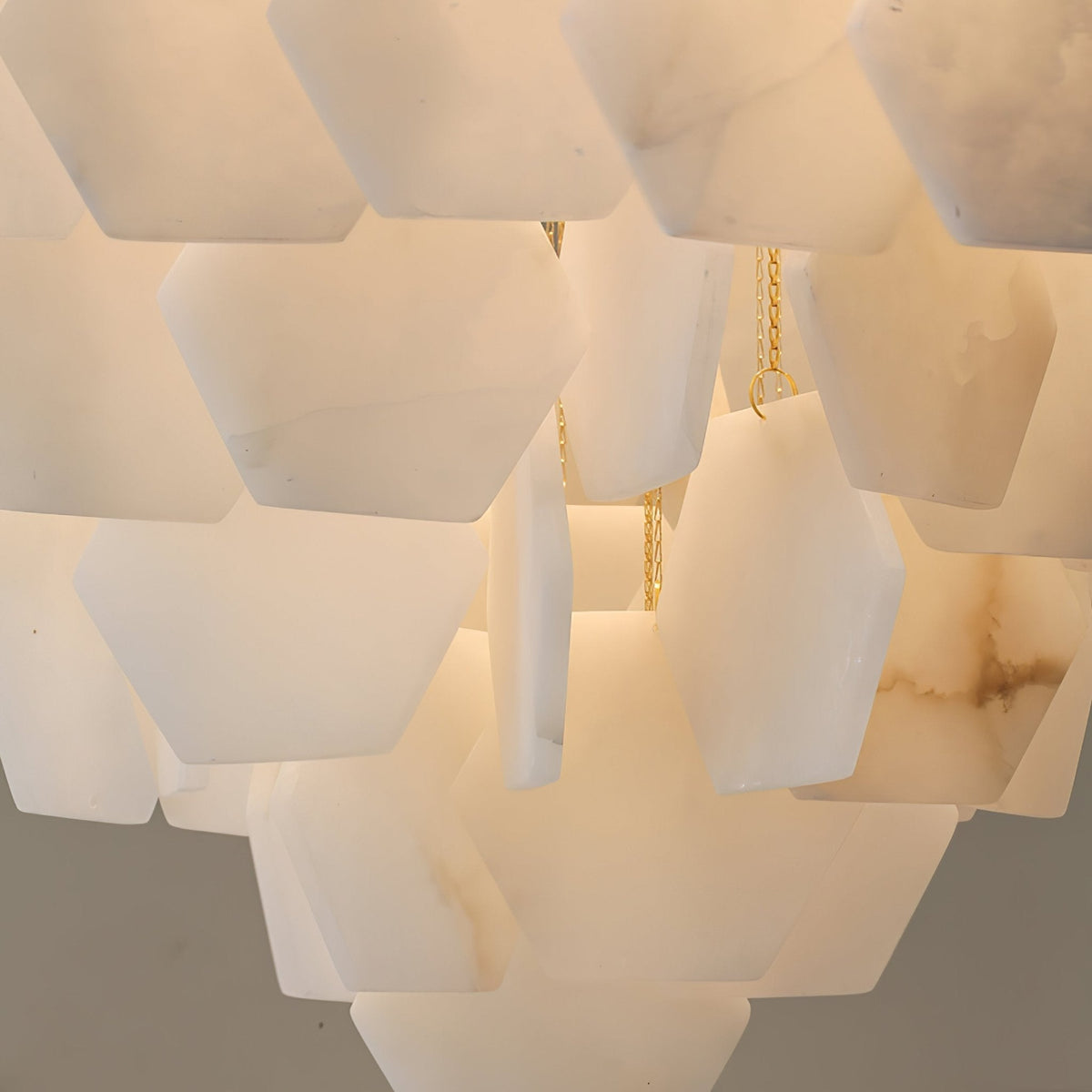 Elegant Hexa Alabaster Cascade Chandelier-Chandelier-Jecanoli