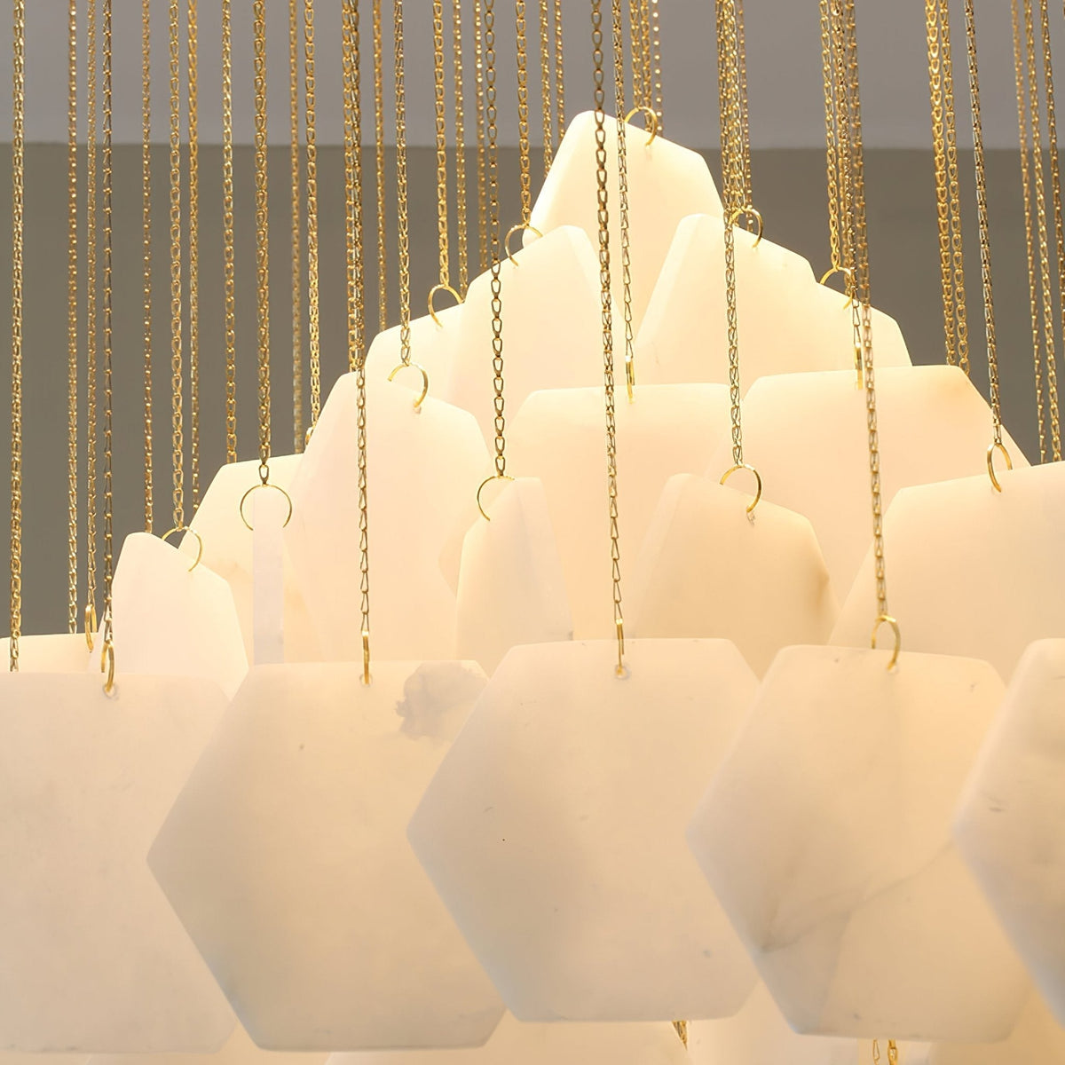 Elegant Hexa Alabaster Cascade Chandelier-Chandelier-Jecanoli