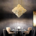 Elegant Hexa Alabaster Cascade Chandelier-Chandelier-Jecanoli