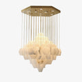 Elegant Hexa Alabaster Cascade Chandelier-Chandelier-Jecanoli