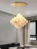 Elegant Hexa Alabaster Cascade Chandelier-Chandelier-Jecanoli