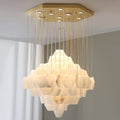 Elegant Hexa Alabaster Cascade Chandelier-Chandelier-Jecanoli