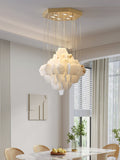 Elegant Hexa Alabaster Cascade Chandelier-Chandelier-Jecanoli