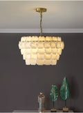 Elegant Hexa Cloud Alabaster Pendant Light-Chandelier-Jecanoli