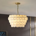 Elegant Hexa Cloud Alabaster Pendant Light-Chandelier-Jecanoli