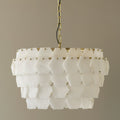 Elegant Hexa Cloud Alabaster Pendant Light-Chandelier-Jecanoli