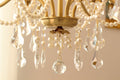 6 Lights Candle Style Small Gold Chandelier Luxury Brass Arm Chandelier with Acrylic Pearl Chains-铜灯-Jecanoli
