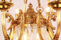 6 Lights Small Empire Style Antique Brass Chandelier Gold Chandelier for Study Room 26X26 Inch-铜灯-Jecanoli