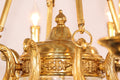 6 Lights Small Empire Style Antique Brass Chandelier Gold Chandelier for Study Room 26X26 Inch-铜灯-Jecanoli