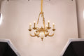 6 Lights Small Empire Style Antique Brass Chandelier Gold Chandelier for Study Room 26X26 Inch-铜灯-Jecanoli