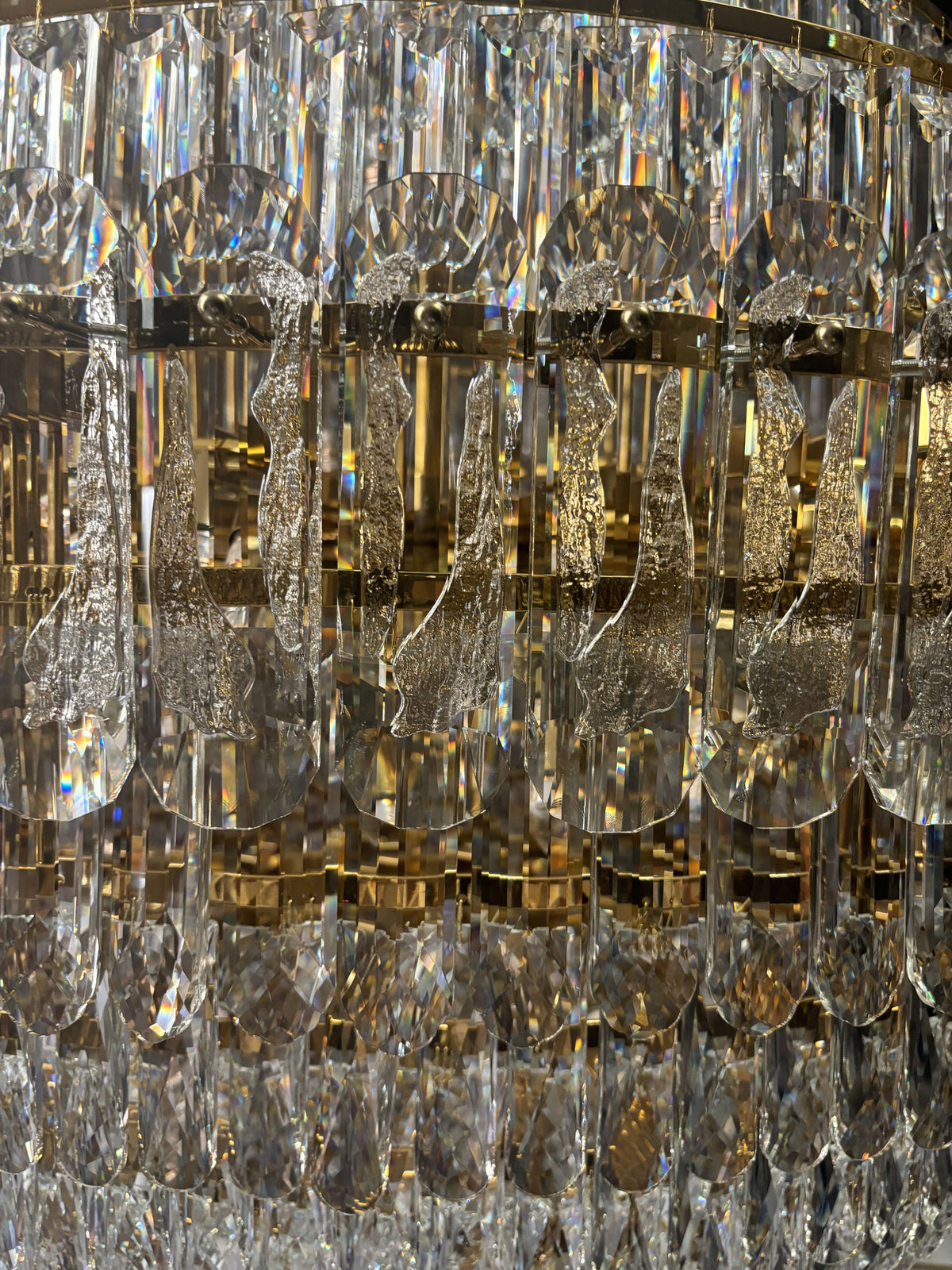 Large gold chandelier foyer lighting 71"W 106"H-大吊灯-Jecanoli