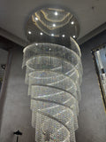 Contemporary Long Spiral Chandelier for Staircase 63