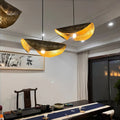 Postmodern Withered Leaf Parlor Pendant Lighting Fixture in Brass-Jecanoli
