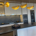Postmodern Withered Leaf Parlor Pendant Lighting Fixture in Brass-Jecanoli