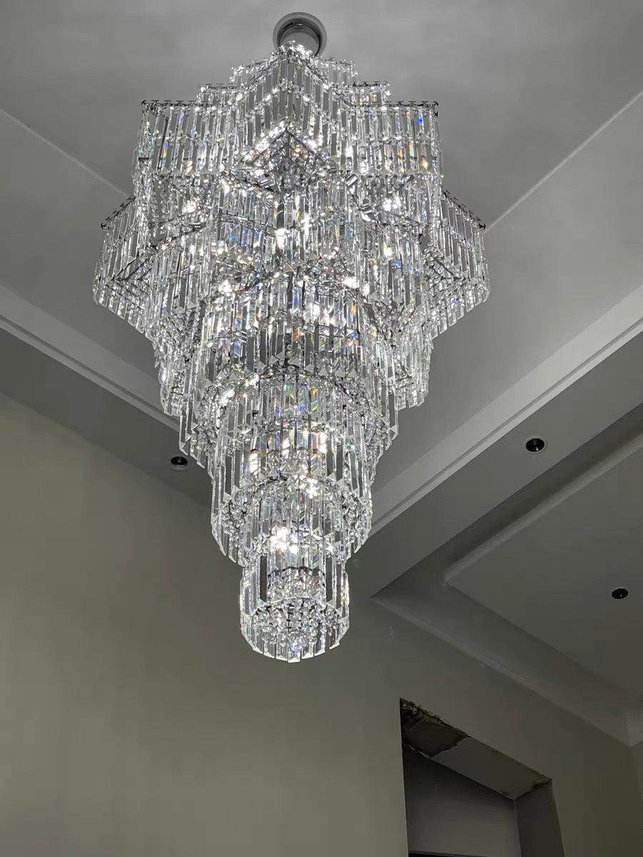 Luxury Plaza Multi-Tier Crystal Chandelier for High Ceilings/Hotel Hall / 2 Story Foyer - Yovalighting