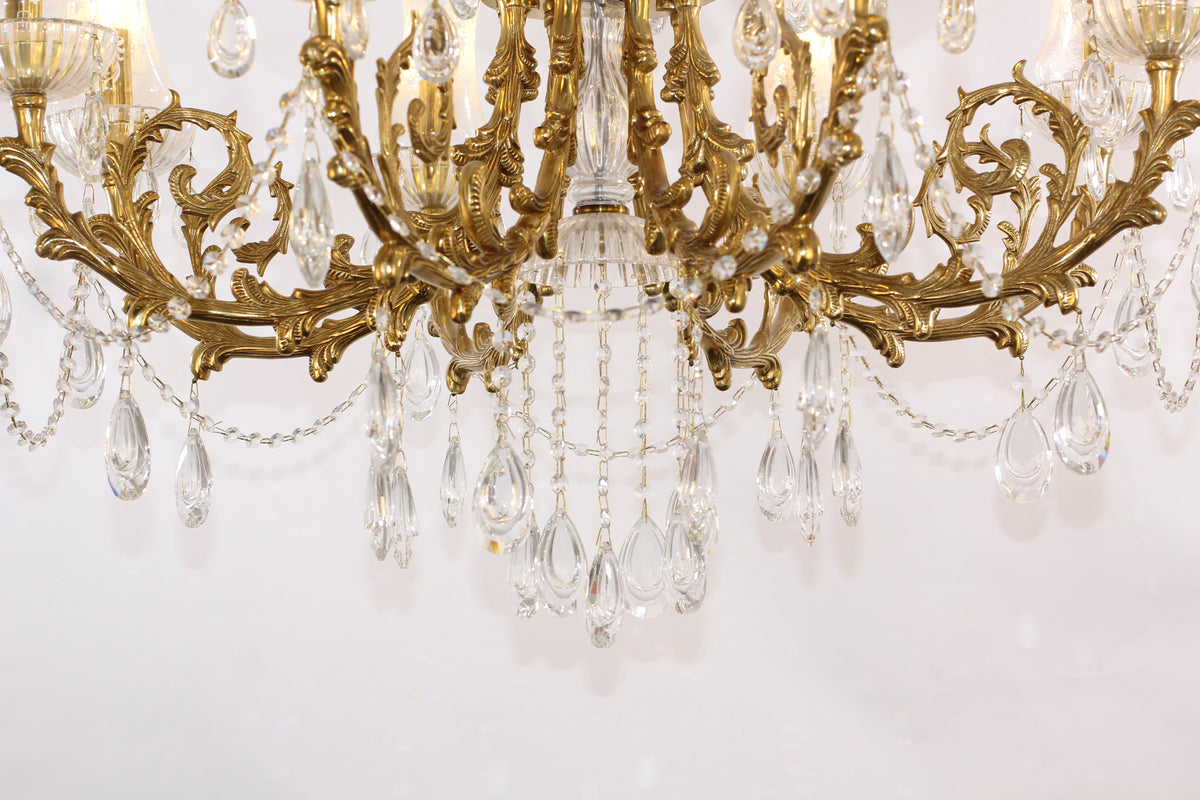 31X32 Inch 8 Lights Small Classical Candle Style Brass and Crystal Chandelier Lighting-铜灯-Jecanoli
