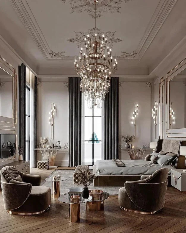 Luxury 5-Tier Crystal Rods Luxury Gala Chandelier