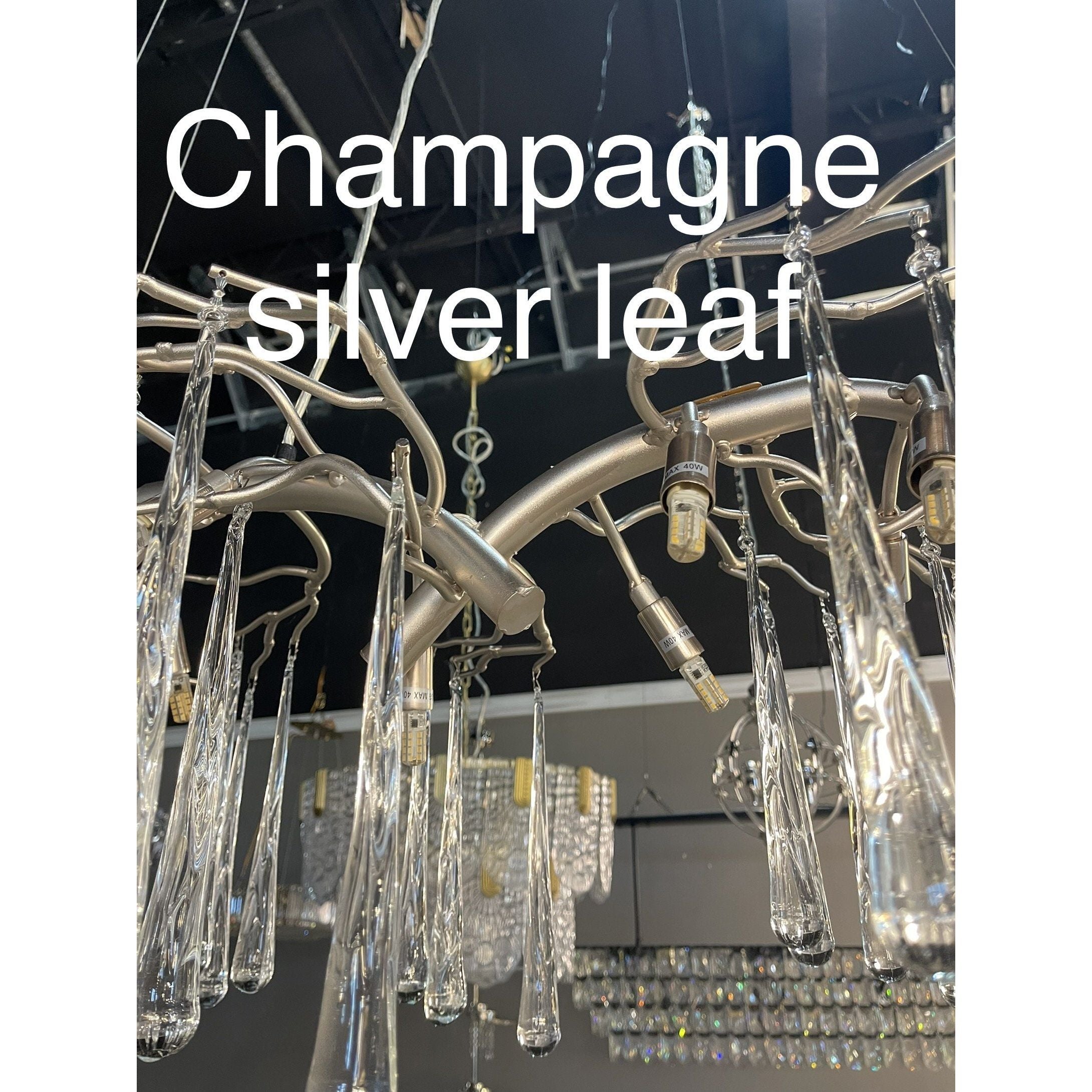 Lukas Oval Branching Brass Linear Teardrop Chandelier
