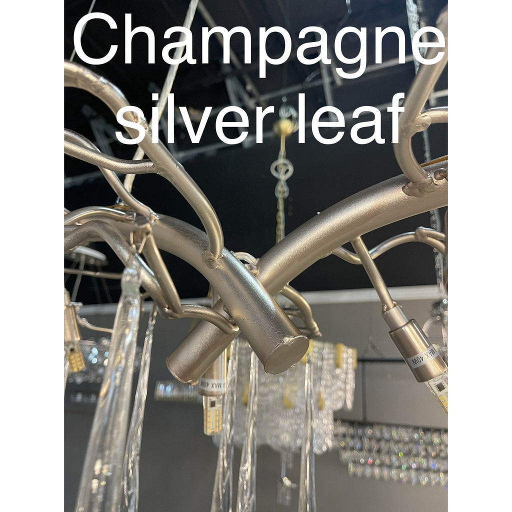 Lukas Oval Branching Brass Linear Teardrop Chandelier