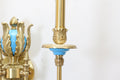 2 Lights Rococo Style Brass Wall Lamp Blue/ Pink Color-壁灯-Jecanoli
