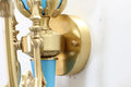 2 Lights Rococo Style Brass Wall Lamp Blue/ Pink Color-壁灯-Jecanoli