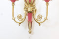 2 Lights Rococo Style Brass Wall Lamp Blue/ Pink Color-壁灯-Jecanoli