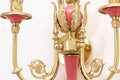 2 Lights Rococo Style Brass Wall Lamp Blue/ Pink Color-壁灯-Jecanoli