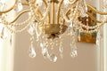 8 Lights Candle Style Small Gold Chandelier Luxury Brass Arm Chandelier with Acrylic Pearl Chains-铜灯-Jecanoli