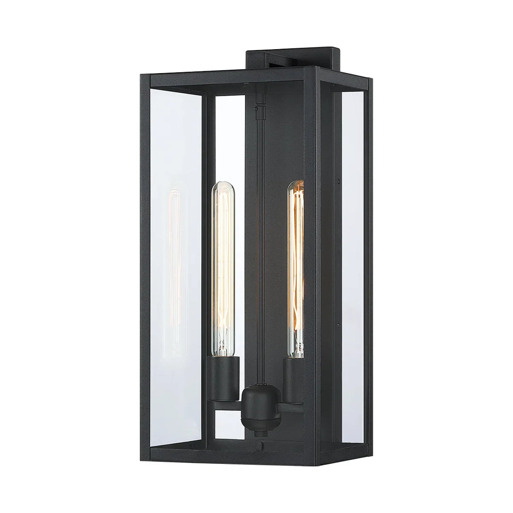 21" Gold Outdoor Wall Sconce with Glass Shade