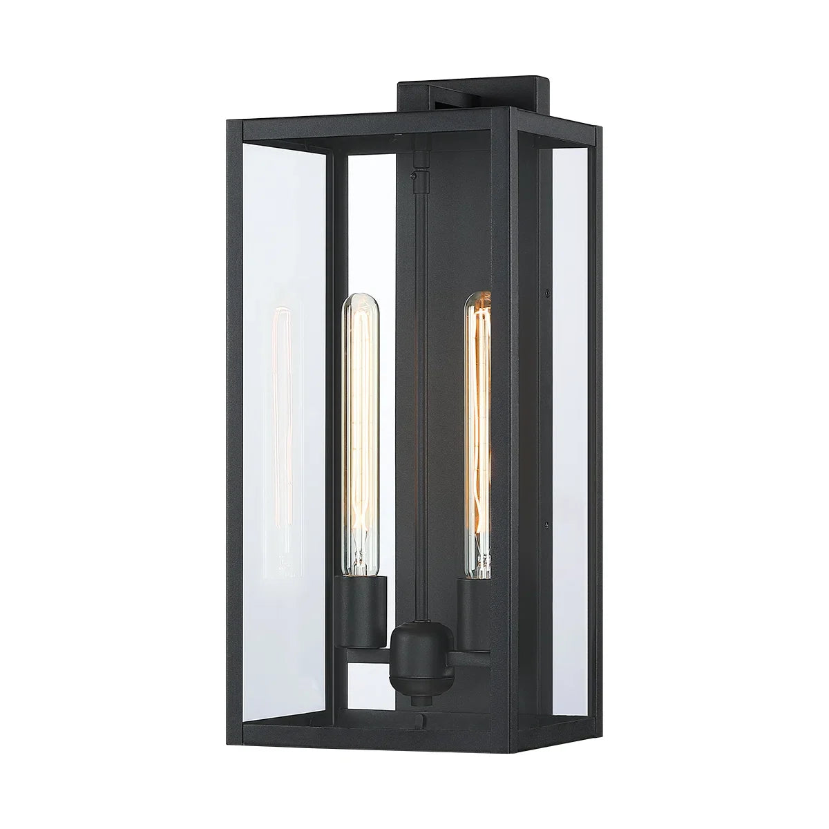 21" Gold Outdoor Wall Sconce with Glass Shade
