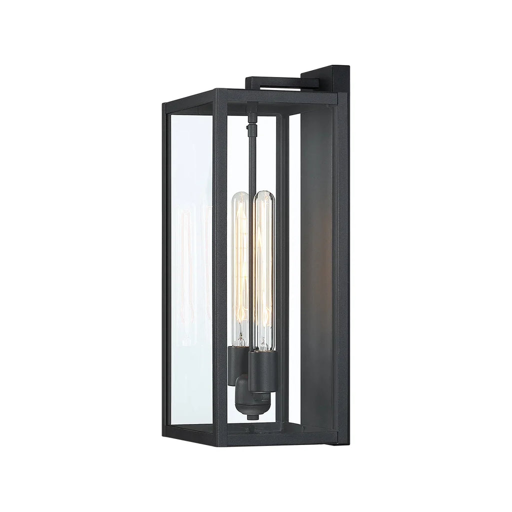 21" Gold Outdoor Wall Sconce with Glass Shade