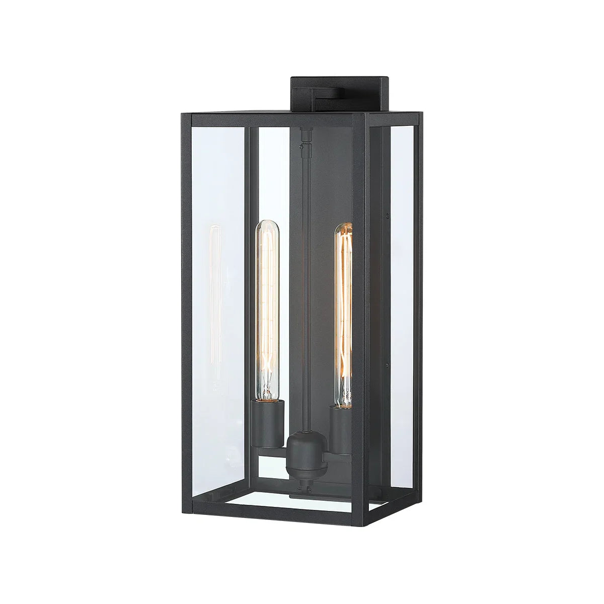 21" Gold Outdoor Wall Sconce with Glass Shade