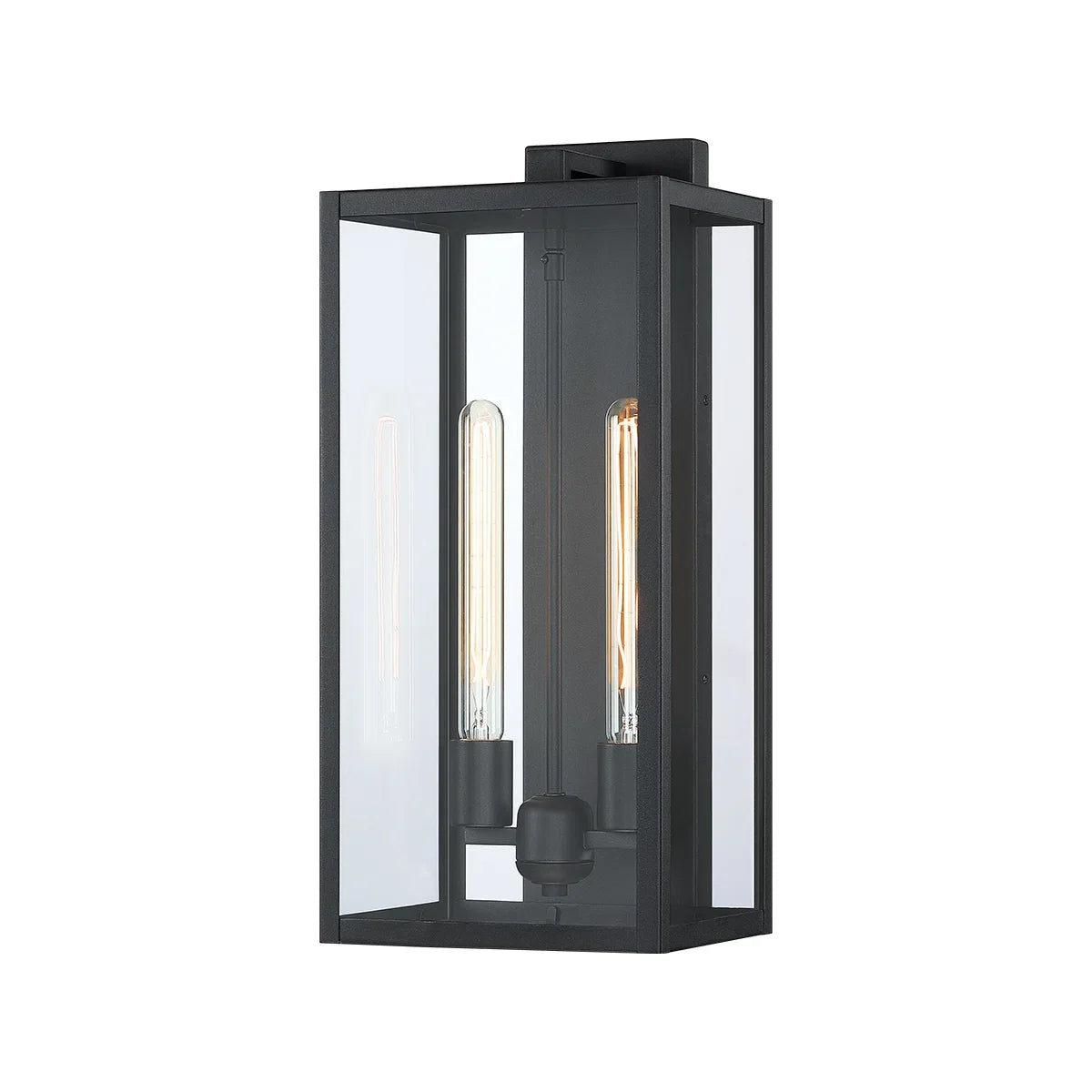 21" Gold Outdoor Wall Sconce with Glass Shade