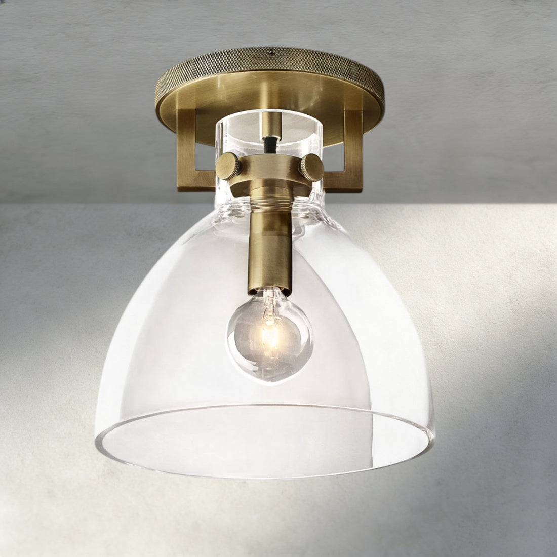 Machinist Glass Cloche Flushmount-Flush Mount-Jecanoli