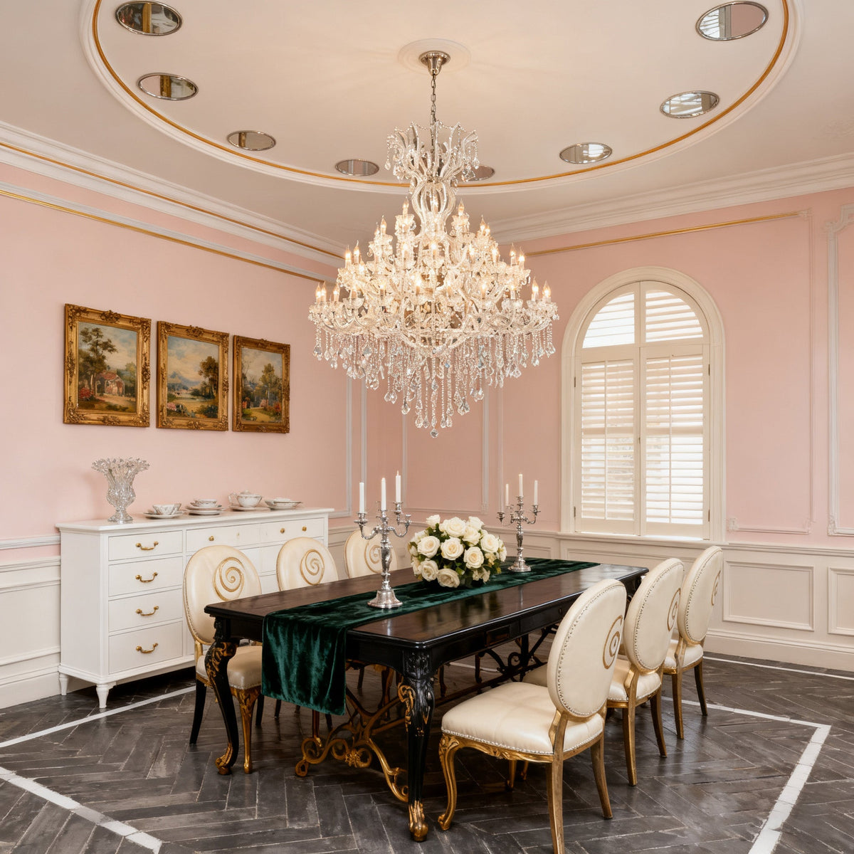 60 Lights Big Chrome Maria Theresa Chandelier 67X79 Inch Large Crystal Chandelier for High Ceiling Foyer-大吊灯-Jecanoli