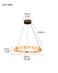 Modern Pearl Alabaster Necklace Circle Double Chandelier by dimming