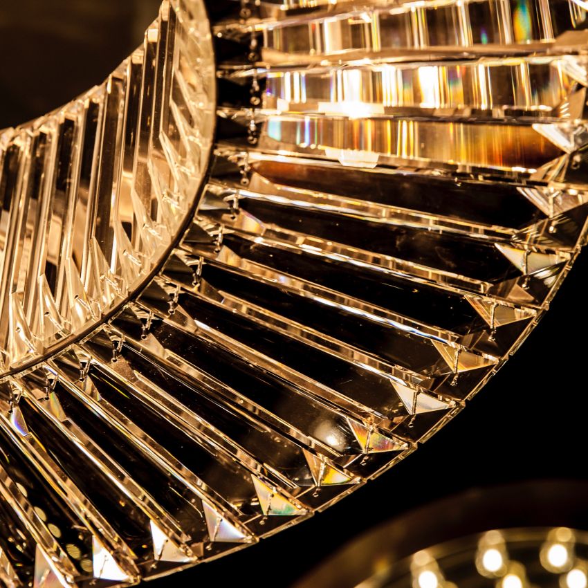 Lito Round Crystals Chandelier-Chandelier-Jecanoli