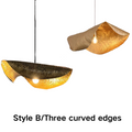 Postmodern Withered Leaf Parlor Pendant Lighting Fixture in Brass-Jecanoli