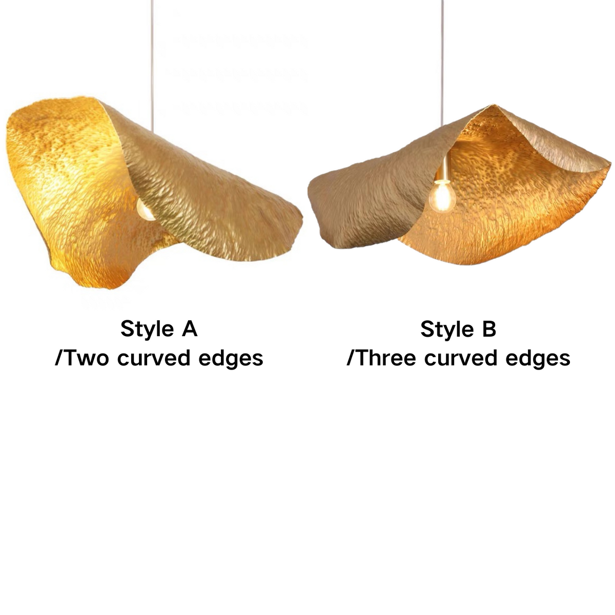 Postmodern Withered Leaf Parlor Pendant Lighting Fixture in Brass-Jecanoli