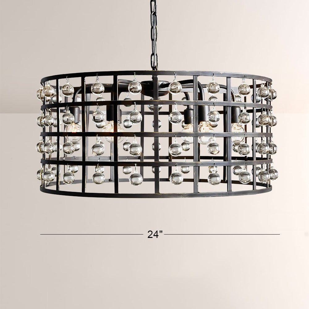 La Cage Round Chandelier-Chandelier-Jecanoli