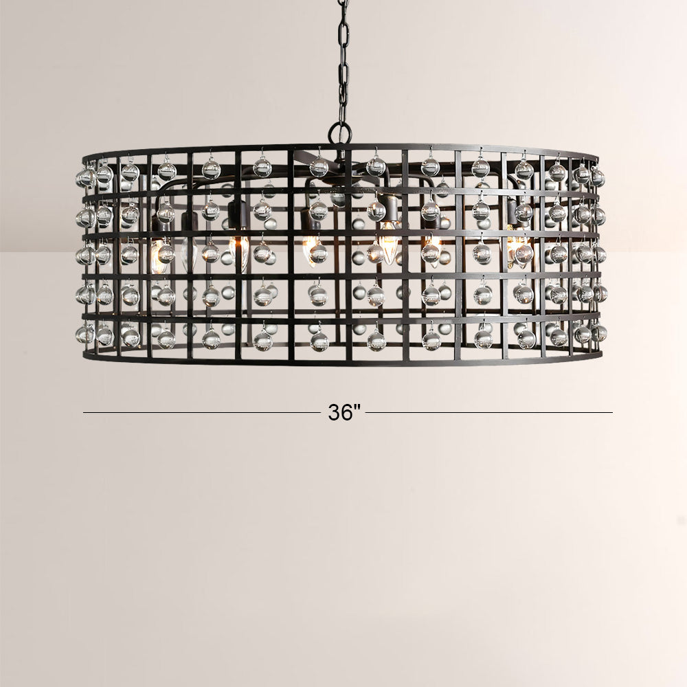 La Cage Round Chandelier-Chandelier-Jecanoli